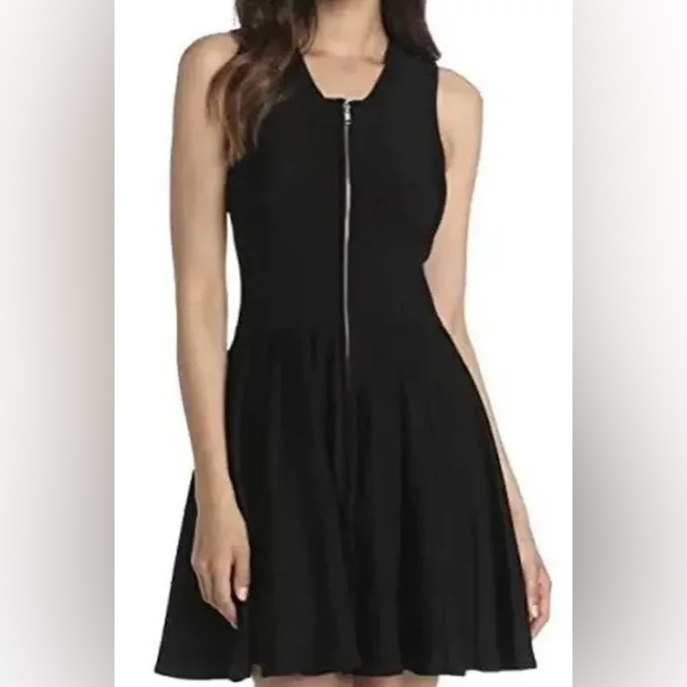 Parker Amanda Full Zipper Front Dress Black A Line Flare Sz Small - Picture 3 of 11